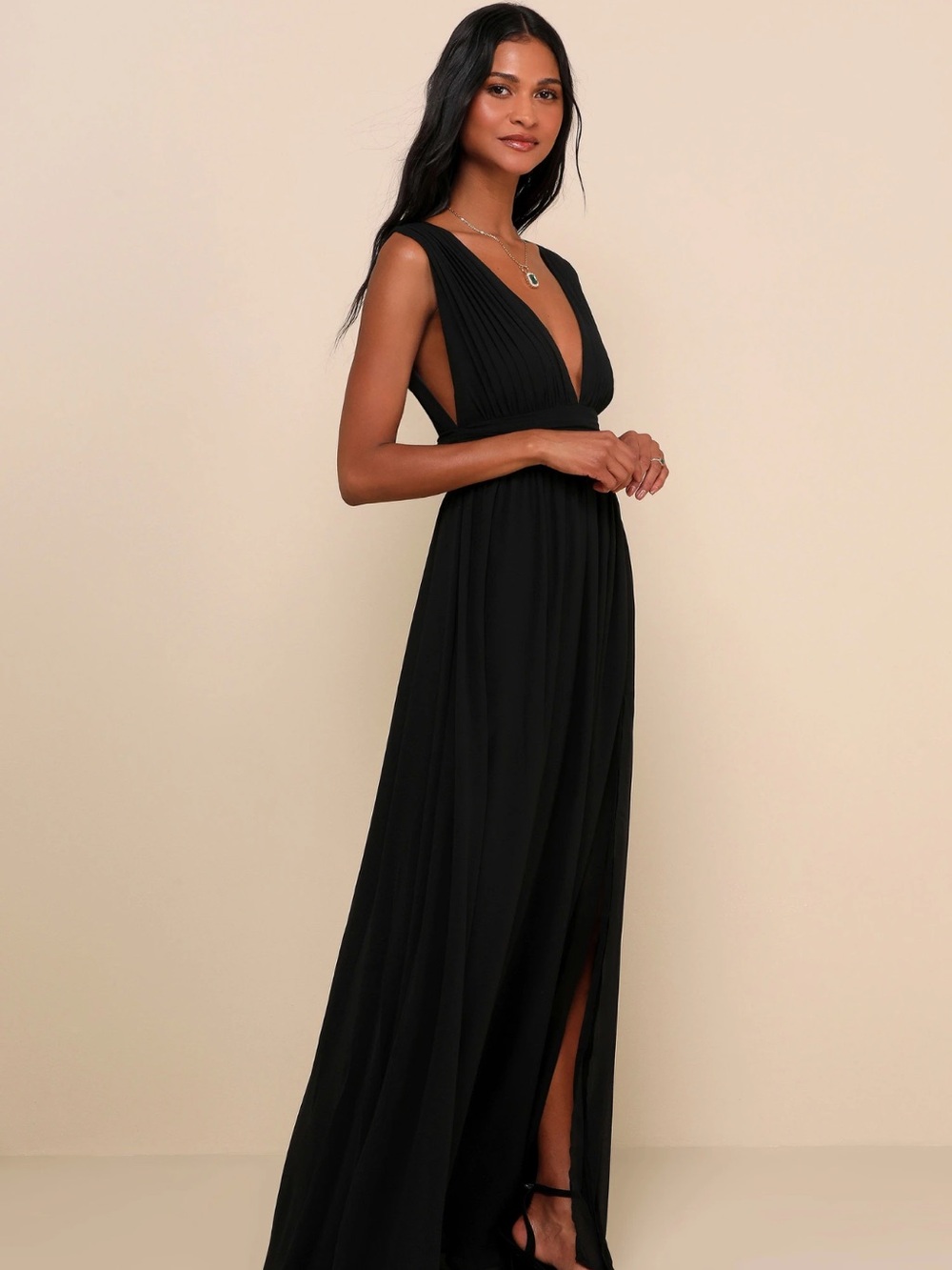 Lulu's Heavenly Hues Black Maxi Dress - Picture 3 of 7